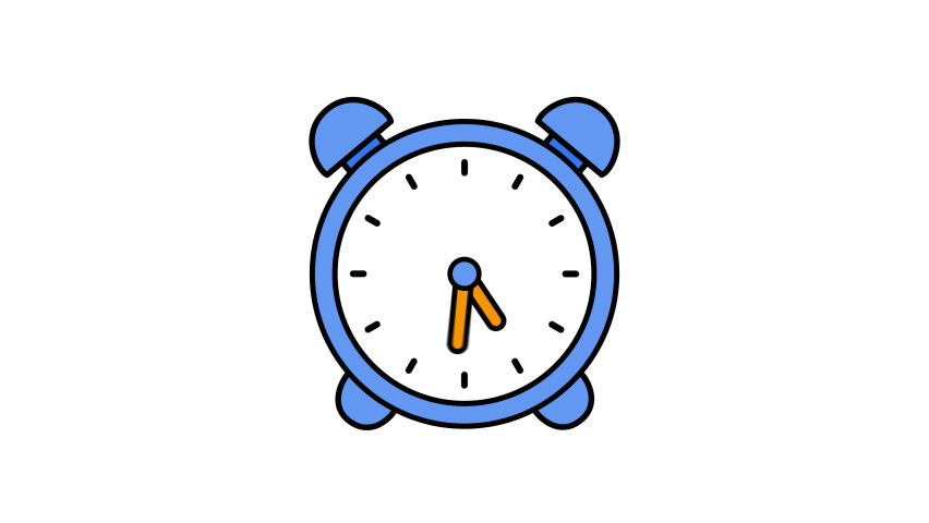 Alarm clock flat animated icon on transparent background with alpha channel. Royalty-Free Stock Footage #1071751588
