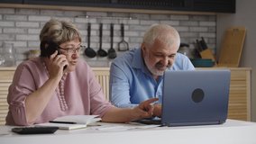 elderly man and woman are consulting with financial and insurance consultant by phone call, woman is talking by telephone - Powered by Shutterstock - Get 15% off with code: PIKWIZARD15