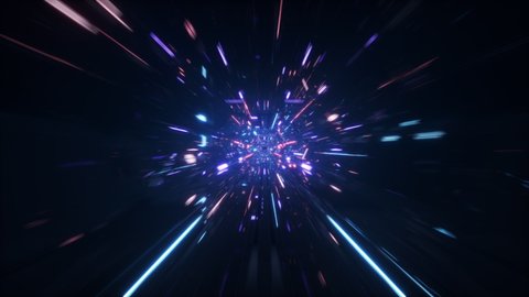 4K looped background. 3D neon tunnel
