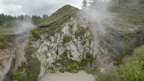 A shot of a steaming crater at Craters of the Moon in Taupo, NZ.