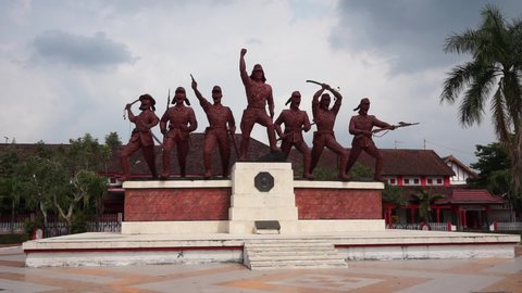 Blitar, East Java, Indonesia - May 2nd, 2021 : PETA monument as a symbol of the struggle of the Indonesia against Japan led by Soedanco Soepriyadi.