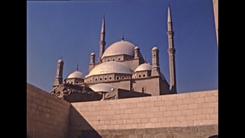 Mosque of Muhammad Ali or Alabaster Mosque of the The Citadel, built by Saladin in 1176. Historical archival of Cairo capital city of Egypt in 1980s