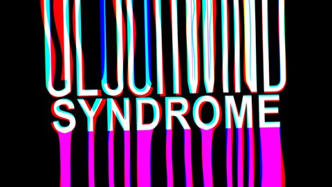 Geschwind Syndrome. Inscription appears. Stretching effect, glitch. Transparent Alpha channel. Geschwind psychological syndrome for medicine, clinic, psychology scientific research, diagnosis. 4K