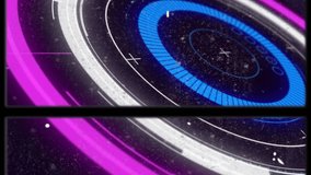 Animation of vintage distressed film and scopes scanning in background. global networking, data processing and digital interface concept digitally generated video. - Powered by Shutterstock - Get 15% off with code: PIKWIZARD15