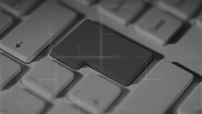 Animation of data processing with world map over computer keyboard on grey background. global technology, networking and digital interface concept digitally generated video. - Powered by Shutterstock - Get 15% off with code: PIKWIZARD15