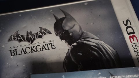 Rome, Italy - May 04, 2021, Batman Arkham Origins Blackgate by Warner Bros, Interactive 3DS, brings the Nintendo 3DS combination of exploration, combat and investigation for the first time.