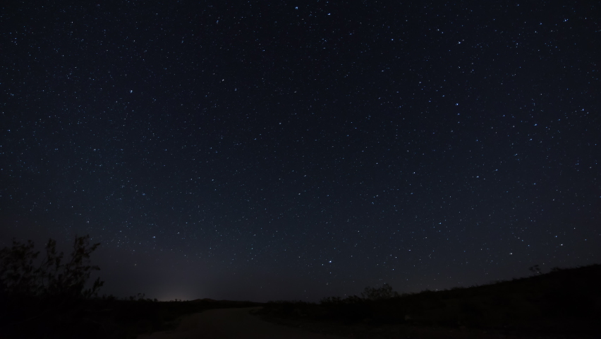 Polaris North Star Startrails over Grassy Hill Spring Season Astrophotography Time Lapse