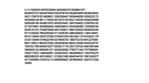Number pi, pi character - endless mathematical constant. Self drawing animation on white background. Copy space. Luma matte.