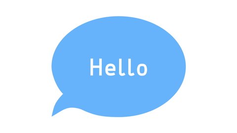 Hello in Multi language or Many Language in Bubble Text Animation on White Background