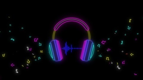 Neon Lights Headphones Animation Footagecolorful Music Stock Footage Video  (100% Royalty-free) 1071913279 | Shutterstock