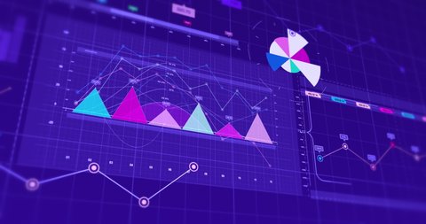 3D Animation Of Business Graphs And Charts. Stock Market And Economy Related 4K Concept.
