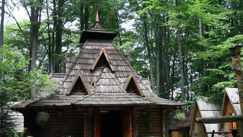 wooden house in the woods