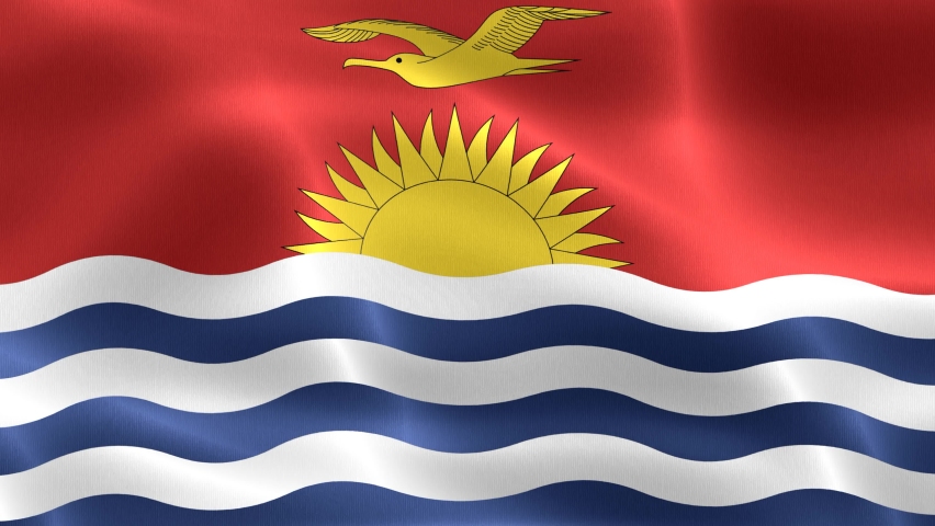 Kiribati Flag Realistic Waving Fabric Flag Stock Footage Video (100% ...