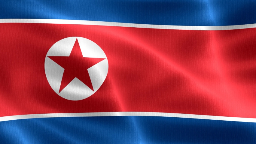 North Korea flag - realistic waving fabric flag