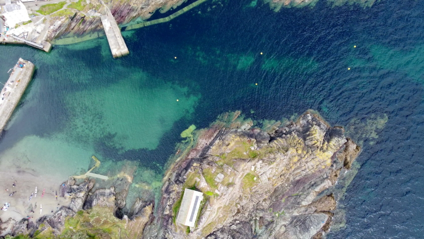 Polperro harbour in Cornwall England uk 