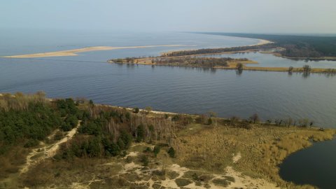 Scenic View Of Mewia Lacha Reserve On Sobieszewo Island On The Baltic Sea, Poland. - Wide Shot