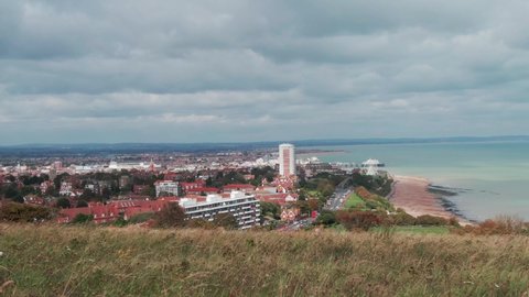 the beautiful city of eastbourne at the coast of south england on a sunny day
