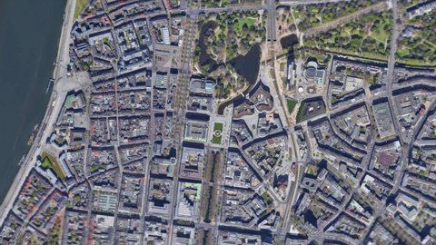 Earth Zoom on Dusseldorf City - Germany