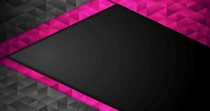 Black and purple abstract low poly geometric motion background. Seamless looping. Video animation 4K 4096x2160