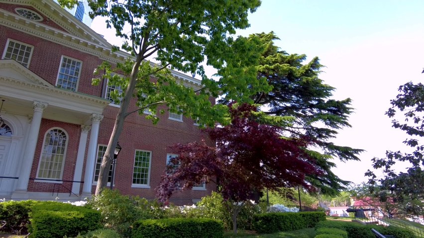 Historical Maryland State Capitol building in Annapolis, the oldest state house that is still in use. It was built in 1772 and houses the Maryland General Assembly, plus the offices of the Governor