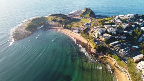 Drone aerial view still shot of The Haven and Terrigal Skillion Pacific Ocean Tourism Central Coast Australia 3840x2160 4K
