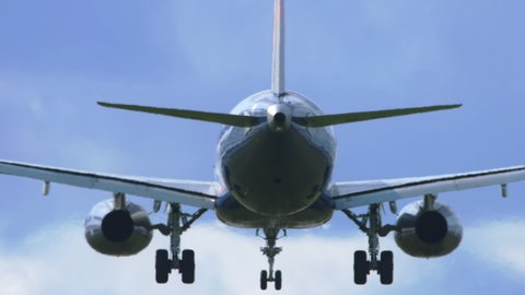 Rear View Modern Twin Jet Airplane Stock Footage Video (100% Royalty ...