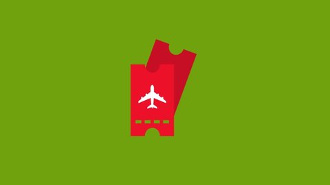 red tickets icon animation on the green screen background. 4K video. Chroma key. Useful for explainer video, website, greeting cards, apps, and social media posts