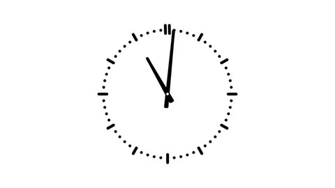 Spinning clock in 12 hour perfect seamless loop (Full HD 1920x1080, 30fps).