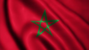 Video of the flag flying from the country of Morocco with a widescreen ratio (16:9). 4K UHD Animation