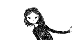 Girl and a ghost. Short animation.