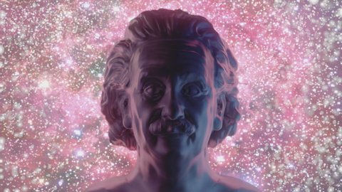 Albert Einstein 3D Portrait. Bust, sculpture.
