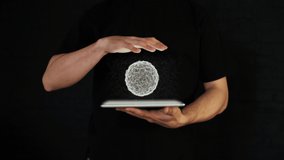 Global world concept, Sphere Rotation with nodal and linear connection, Futuristic and Technological Hex. Virtual holography image. Future - Powered by Shutterstock - Get 15% off with code: PIKWIZARD15