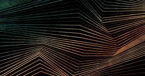 Golden and green curved lines abstract geometric luxury motion background. Seamless looping. Video animation 4K 4096x2160