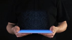 Graph, statistics analysis. Futuristic and technological Hex. Virtual holography image. Future. Projection of reality. Exchange, statistics tablet - Powered by Shutterstock - Get 15% off with code: PIKWIZARD15