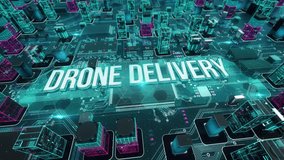 Drone Delivery with digital technology hitech concept - Powered by Shutterstock - Get 15% off with code: PIKWIZARD15