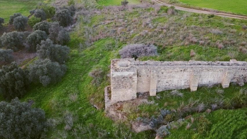 A medieval aqueduct in rural Cyprus  used to transfer water to plantation and Olive trees