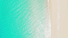 Wild nature Dominican Republic. Summer tropical concept on the beach stock video footage. Turquoise seawater with transparent waves on the white sand beach. 