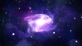 Space flight into a star field in birth star zone. 4K 3D Fly through space galaxy in universe Space. Abstract Sci-fi Video with Space, Galaxies, Nebulae. For Titles, Intro, Logo Reveal, Effect, Scene.