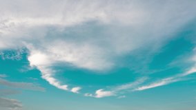 abstract pastel blue sky. heart shape space clouds slowly moving over the wide panoramic on the day sky. bright sunshine on summer day weather. environment and love nature Protection the earth concept - Powered by Shutterstock - Get 15% off with code: PIKWIZARD15