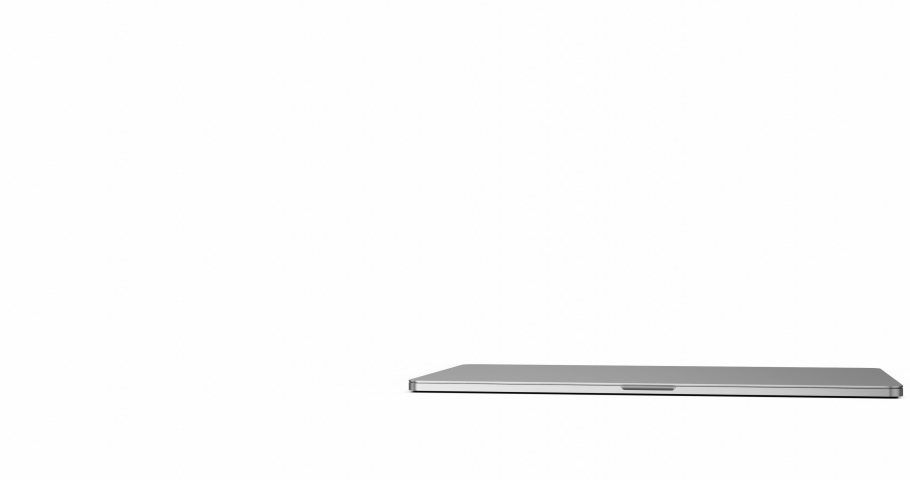 Laptop blank screen opens and flies right to left and then to the center