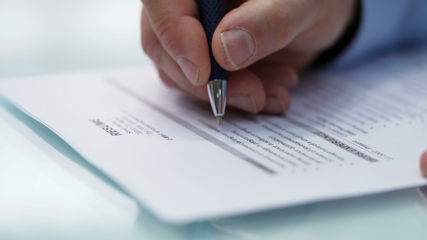 Curriculum Vitae And Resume Paperwork During Hiring
