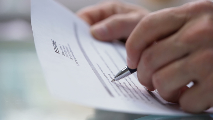 Curriculum Vitae And Resume Paperwork During Hiring
