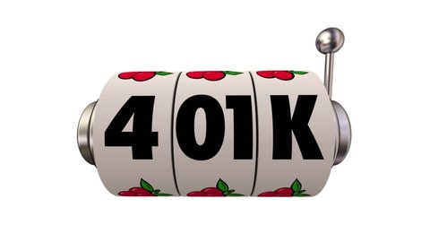 401K Slot Machine Wheels Gamble Casino Retirement Investment Stock Savings Account 3d Animation