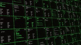 Abstract digital data report of an enterprise, seamless loop. Animation. Statistics, financial market data, analysis and reports, numbers and graphs in green color on black background. - Powered by Shutterstock - Get 15% off with code: PIKWIZARD15