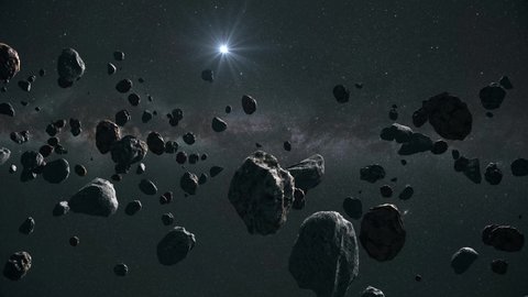 Rotating Asteroids orbiting the sun - (Kuiper belt)