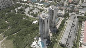 Cinematic shot of Miami Beach urban area 