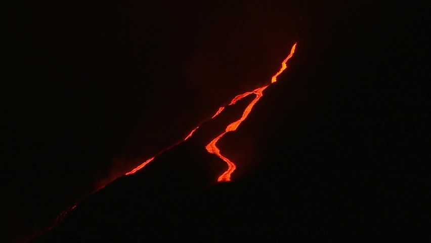 Lava volcano fire night Background | Shutterstock HD Video #1072379675