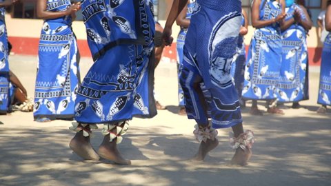 Feet African Tribe Members Performing Ceremonial Stock Footage Video ...