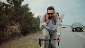 Businessman In Suit Riding On Bicycle. Trip To Work On Bike. Cyclist Businessman Hurry To Work. Traffic Jam In City. Commuter Healthy Lifestyle On Bike. Travelling On Office. Lose No Time In Rush Hour - Powered by Shutterstock - Get 15% off with code: PIKWIZARD15