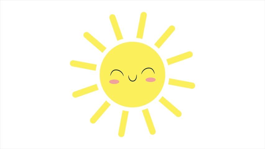 Cute sun with smile icon isolated on white background. Funny smiling sun. Happy sunny smile. 4K Video. - Powered by Shutterstock - Get 15% off with code: PIKWIZARD15